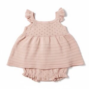 Stitch & Bean Adorable Pink Baby Romper